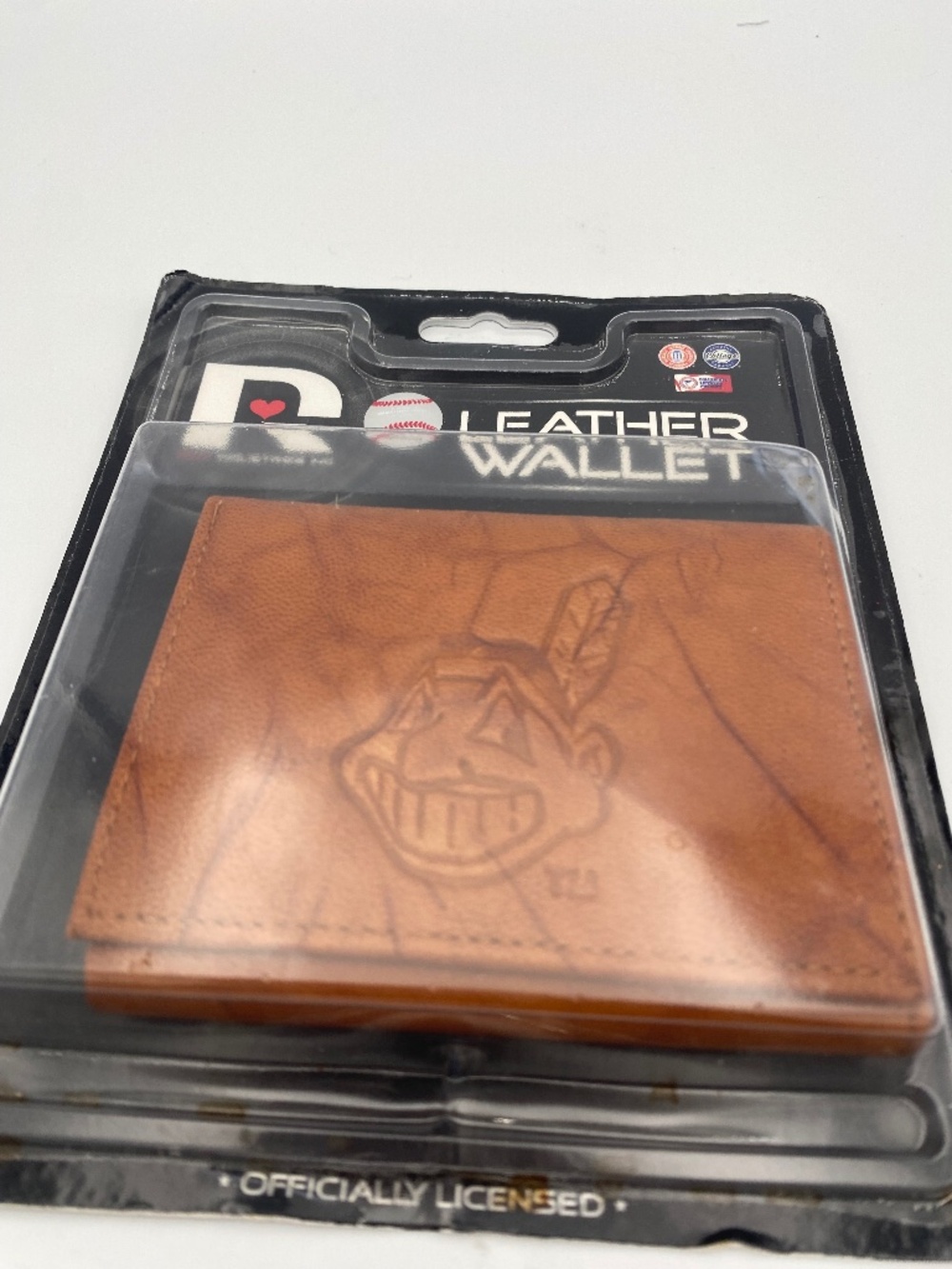 Cleveland Indians Retired Embossed Mens Leather Trifold Wallet NWT